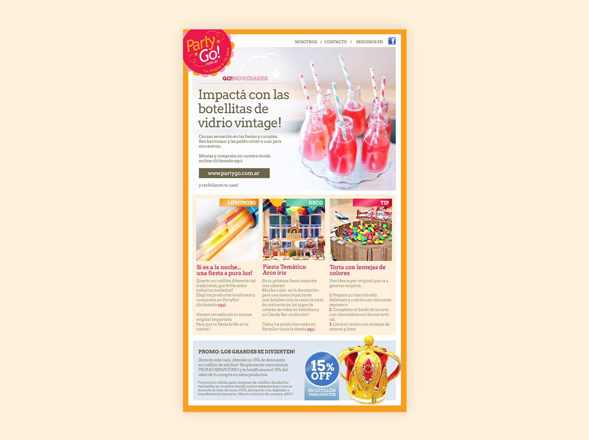 Diseño de mailing y posts para Facebook